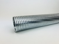 Ohybná kovová hadica z pozinkovaného plechu bez tesnenia. Odolnosť do +500°C.