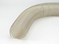 Veľmi odolná, flexibilná, polyuretánová hadica vystužená oceľovou špirálou. Hr. steny hadice je 1,4 mm. Vyrábané priemery od 20 mm do 500 mm.